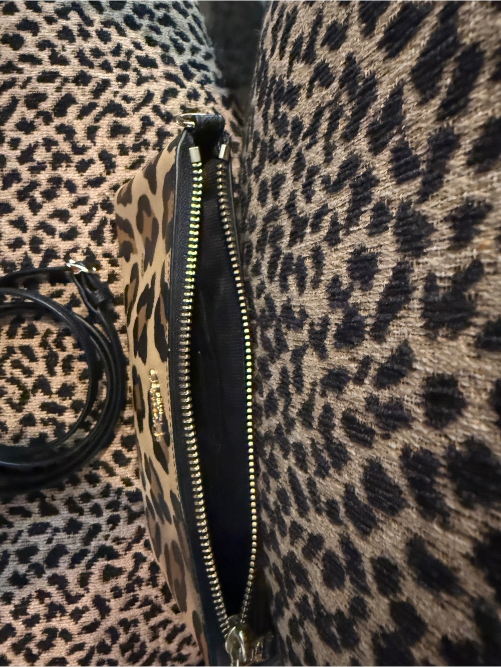Coach Leopard Print Crossbody Bag in Tan and Black - Picture 8 of 16